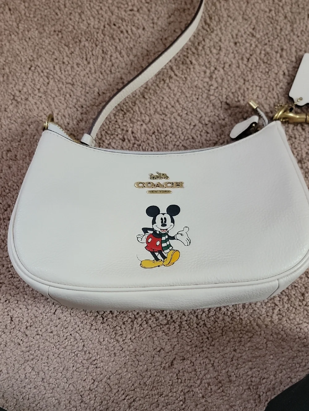 Coach White Leather Mickey Mouse Crossbody Bag - Picture 2 of 7